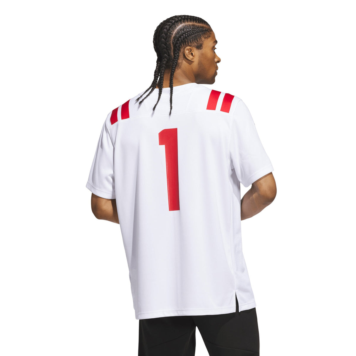 #1 White Nebraska Huskers Away Premier Football Jersey