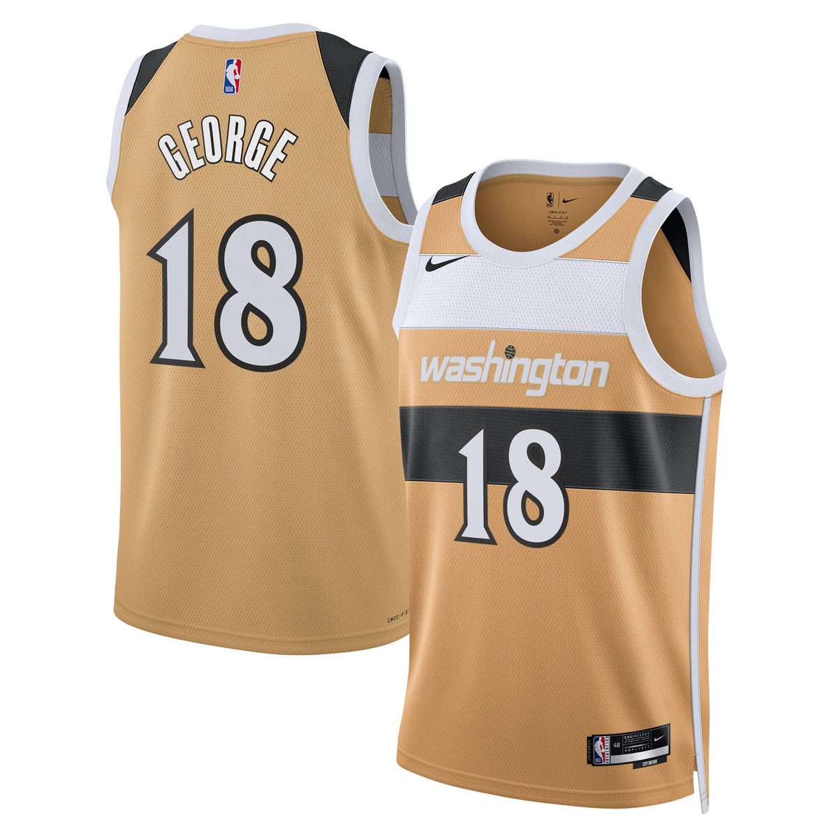 Washington Wizards 2025/26 City Edition Swingman Jersey - Tan - Kyshawn George