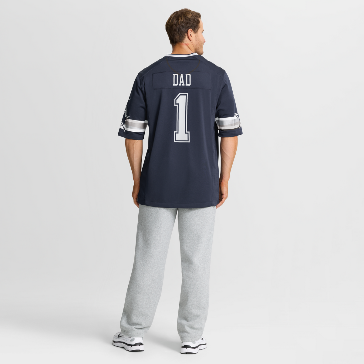 Dallas Cowboys Number 1 Dad Navy Game Jersey