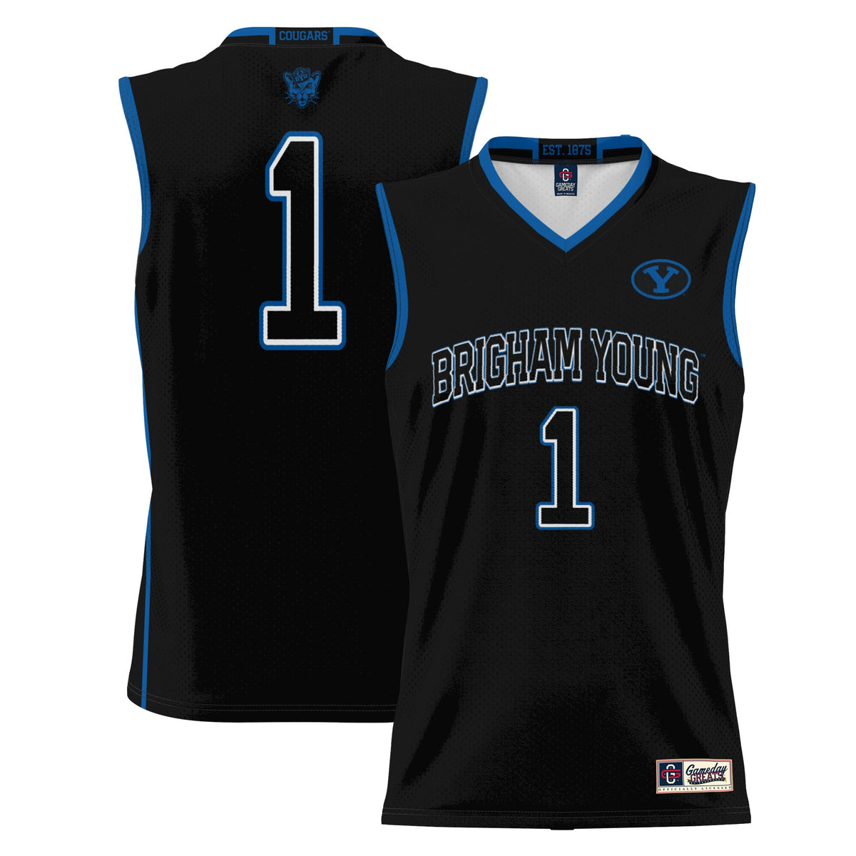 Male GameDay Greats #1 Black BYU Cougars Lightweight Basketball Jersey