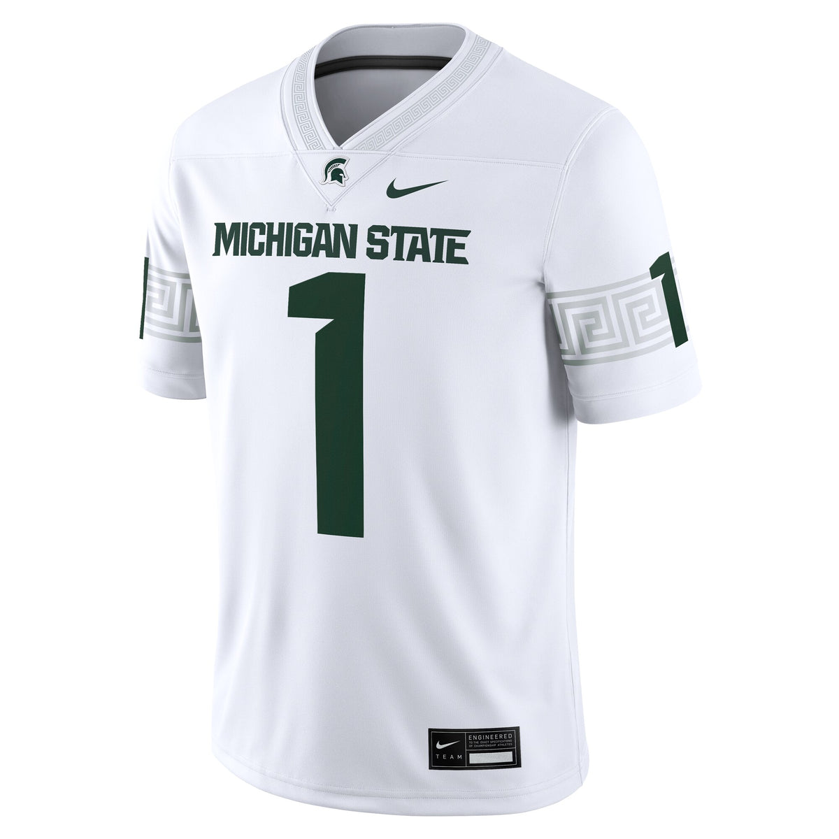 #1 White Michigan State Spartans Game Jersey