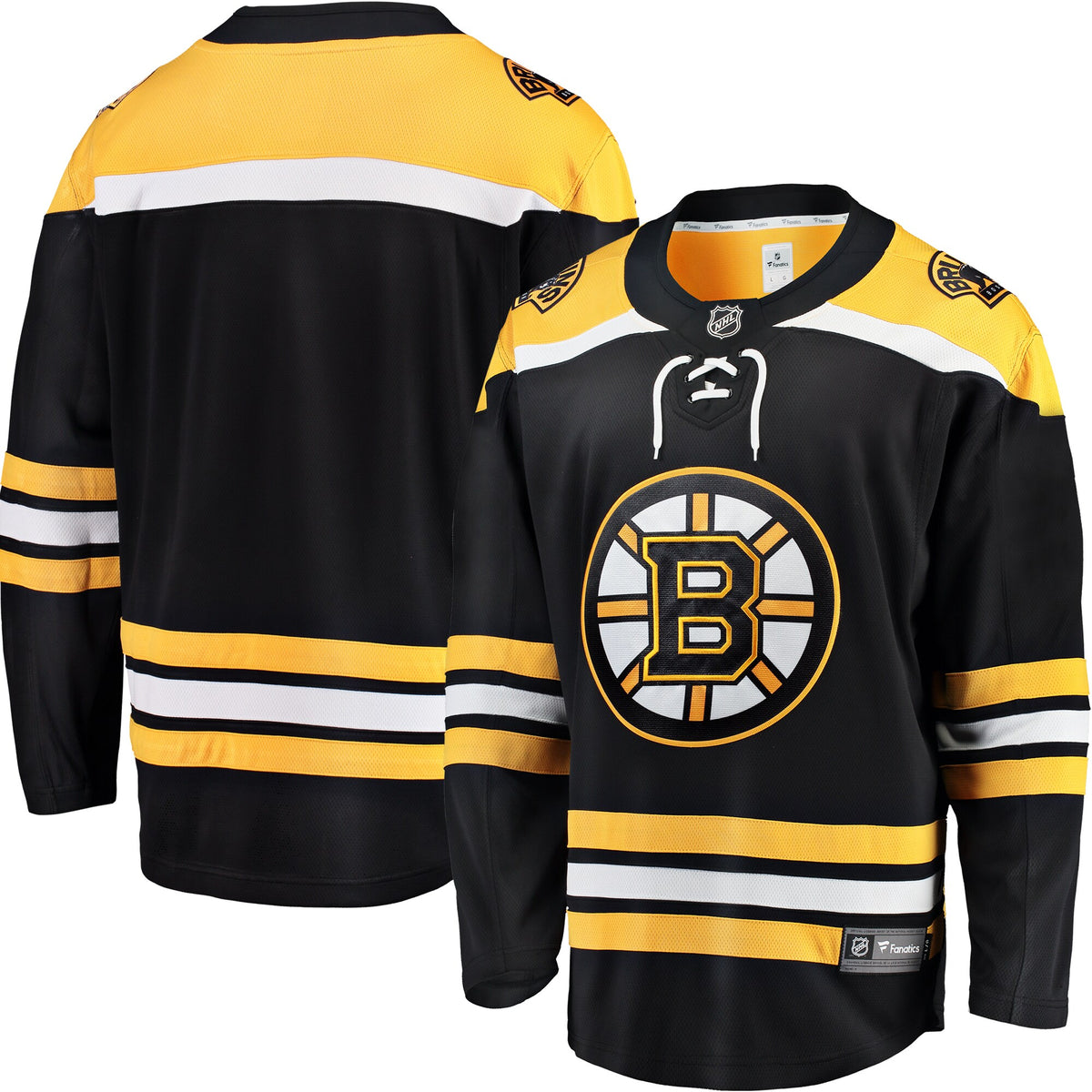 Boston Bruins Fanatics Black Breakaway Home Jersey