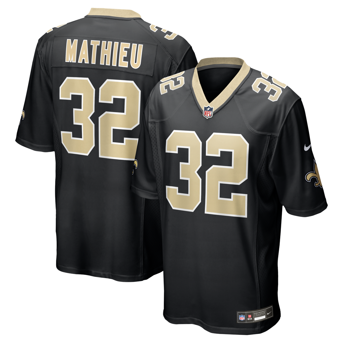 New Orleans Saints Tyrann Mathieu Black Game Jersey