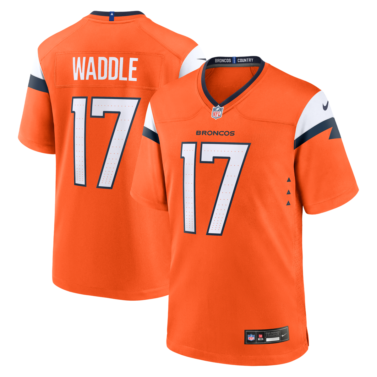 Denver Broncos Jaylen Waddle Orange Game Jersey