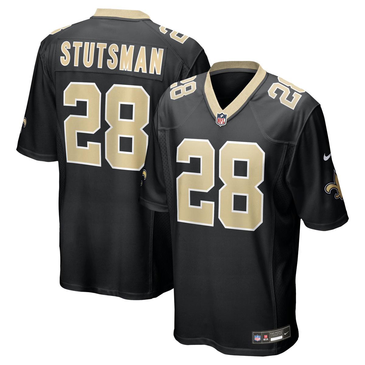 New Orleans Saints Danny Stutsman Black Team Game Jersey