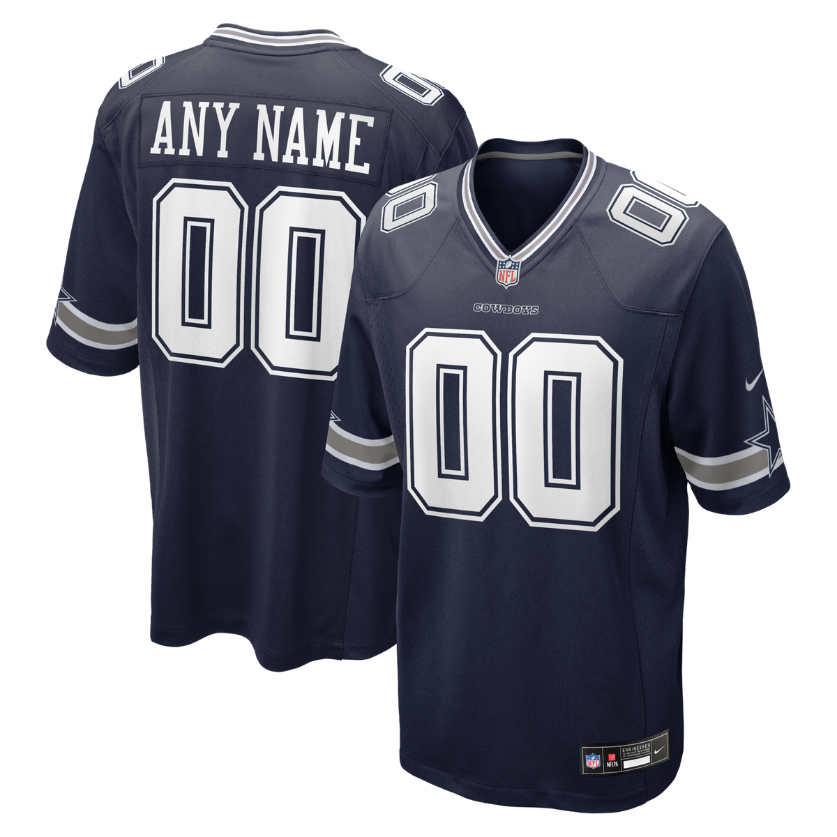 Dallas Cowboys Navy Custom Game Jersey
