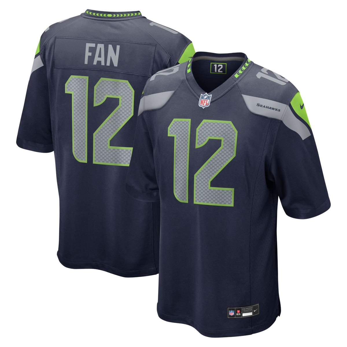 Seattle Seahawks 12s College Navy Team Game Jersey