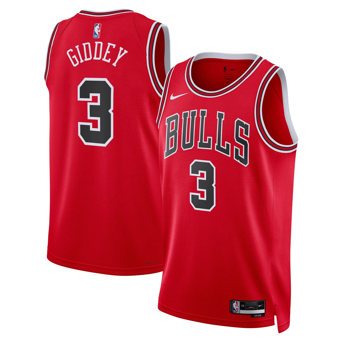 Chicago Bulls Icon Swingman Jersey - Giddey 3
