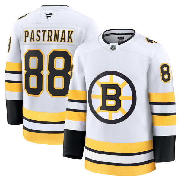 Boston Bruins David Pastrnak Fanatics White Away Premium Player Jersey