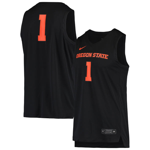 #1 Black Oregon State Beavers Replica Basketball Jersey