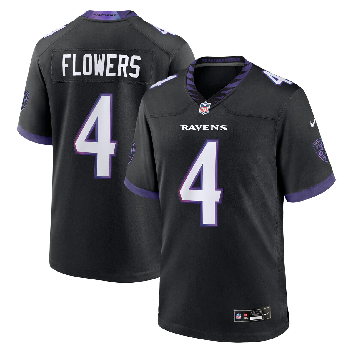 Baltimore Ravens Zay Flowers Black Alternate Game Jersey
