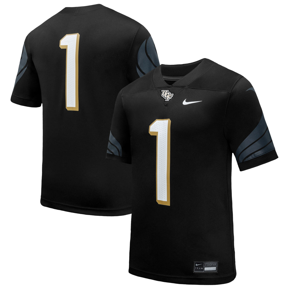 #1 Black UCF Knights Home Game Football Jersey