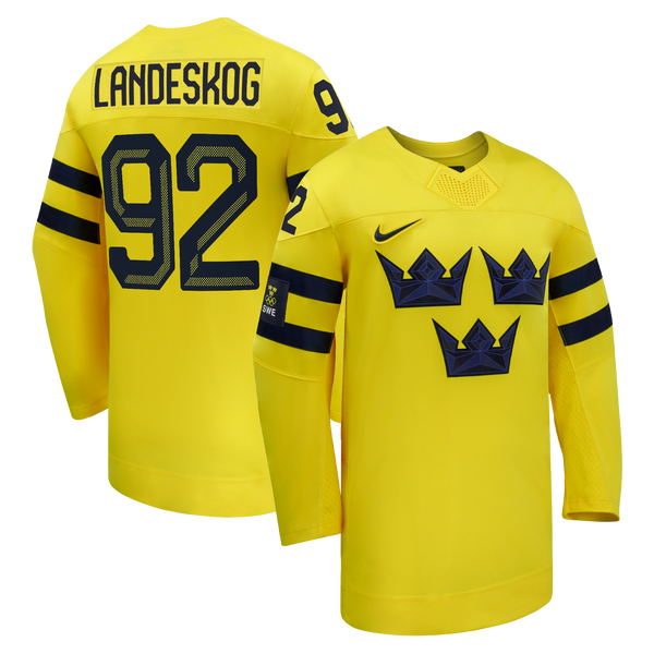 Sweden Hockey Gabriel Landeskog Yellow 2026 Away Replica Jersey