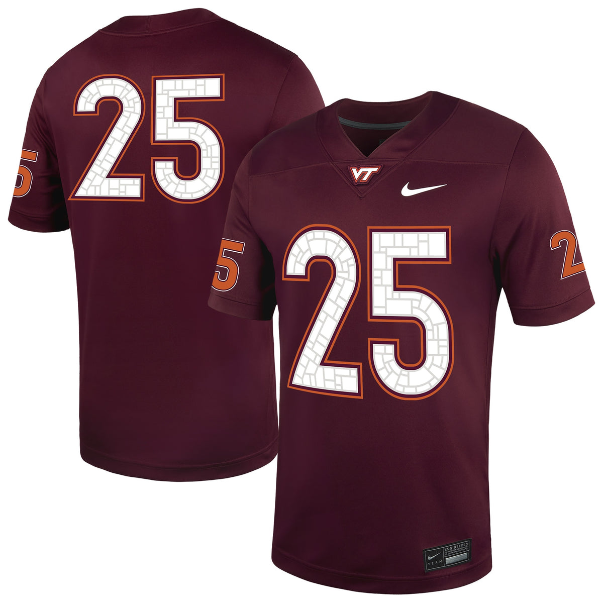 #25 Maroon Virginia Tech Hokies Untouchable Football Jersey