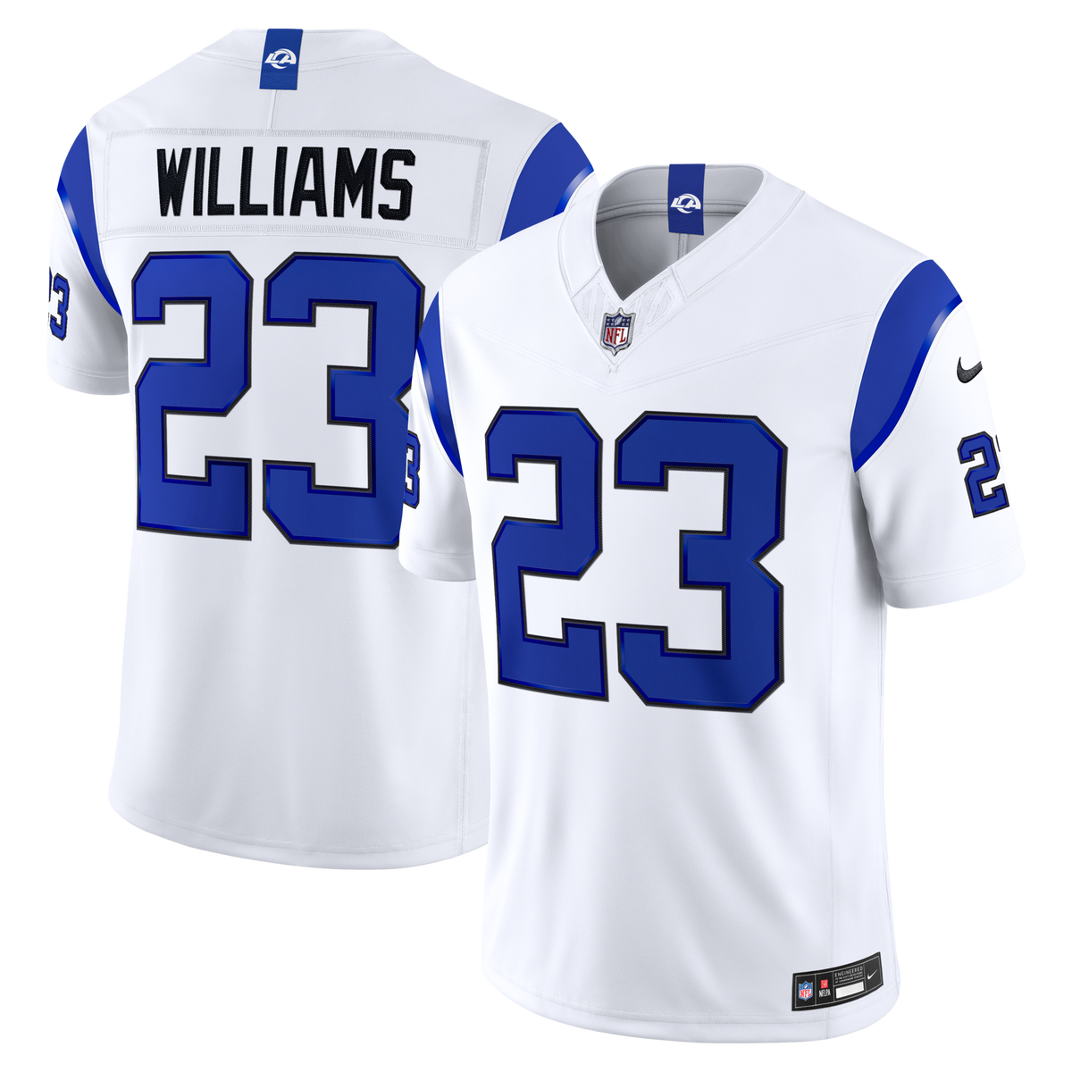 Los Angeles Rams Kyren Williams Fearsome White Vapor F.U.S.E. Stitched Limited Jersey