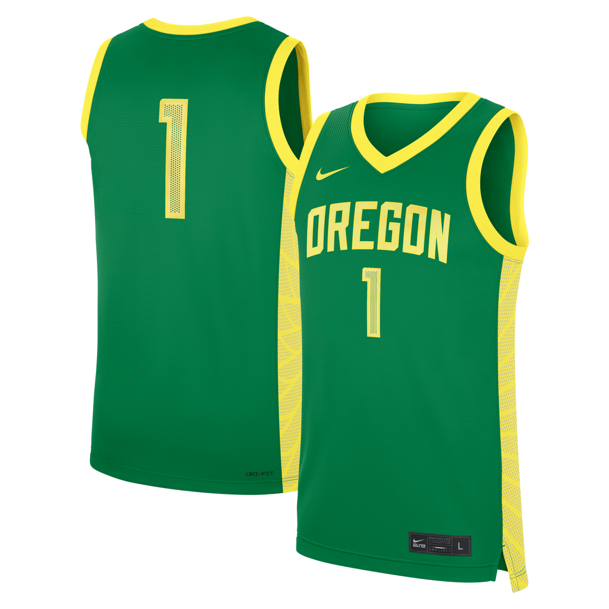 Green Oregon Ducks #1 Road Replica Basketball Jersey
