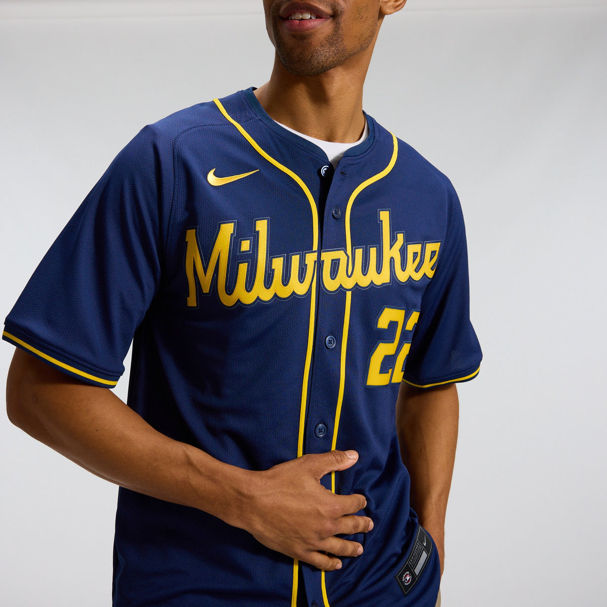 Milwaukee Brewers Christian Yelich Navy Alternate Limited Jersey