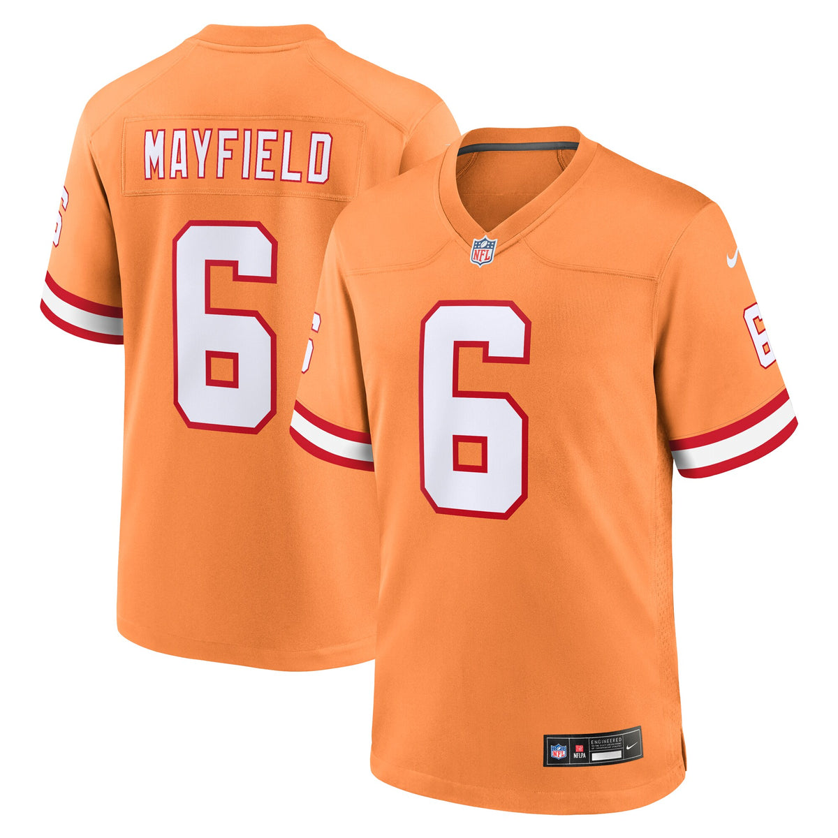 Tampa Bay Buccaneers Baker Mayfield Orange Throwback Game Jersey