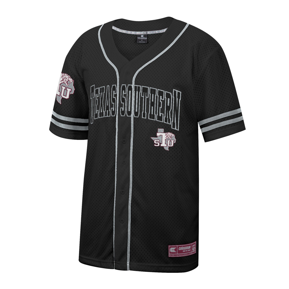 Colosseum Black Texas Southern Tigers Free Spirited Mesh Button-Up Baseball Jersey