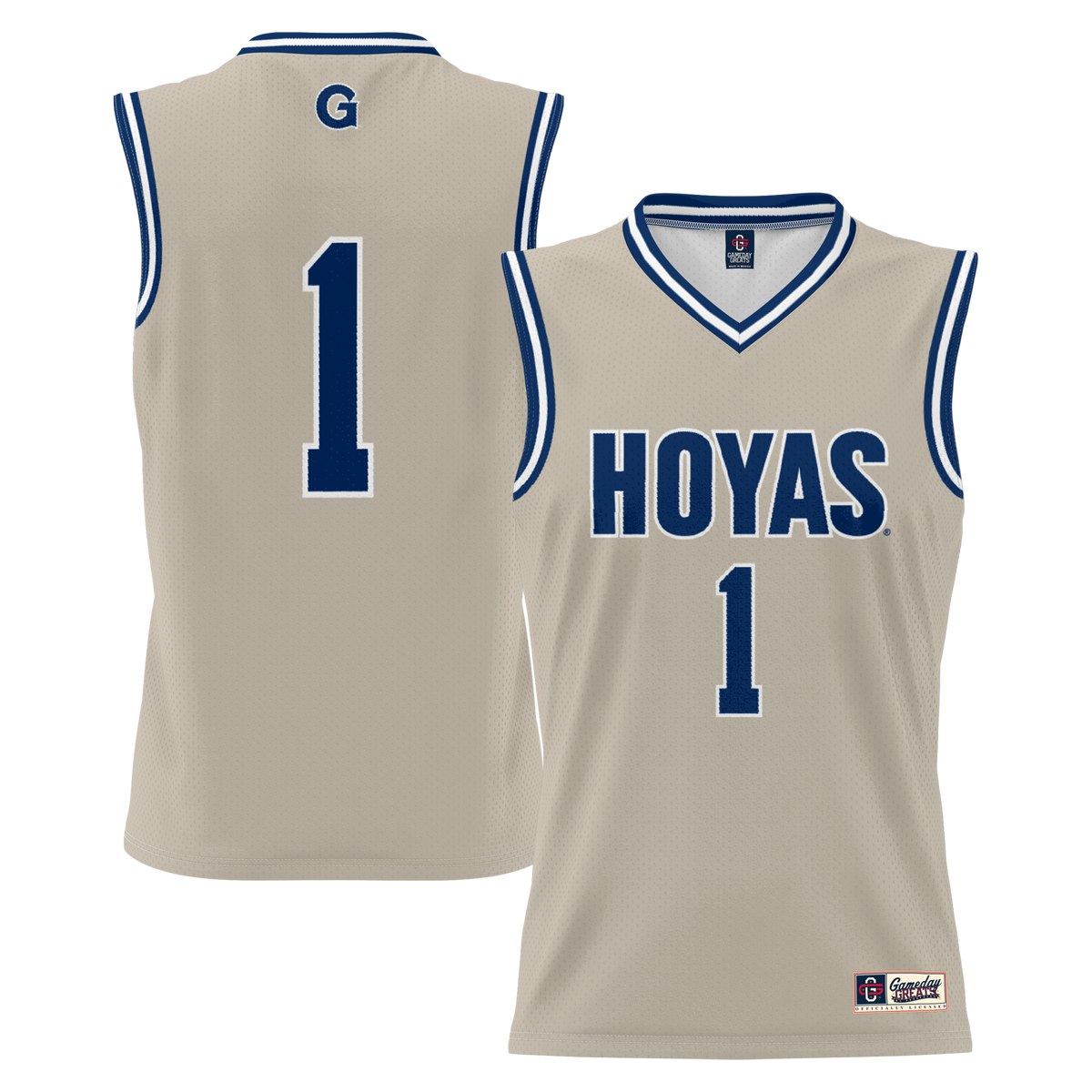 #1 Georgetown Hoyas GameDay Greats Lightweight Basketball Jersey - Gray