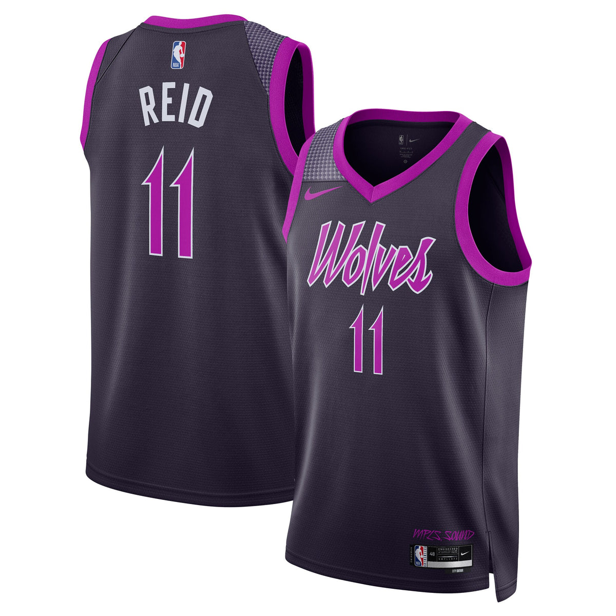Minnesota Timberwolves 2025/26 City Edition Swingman Jersey - Black - Naz Reid