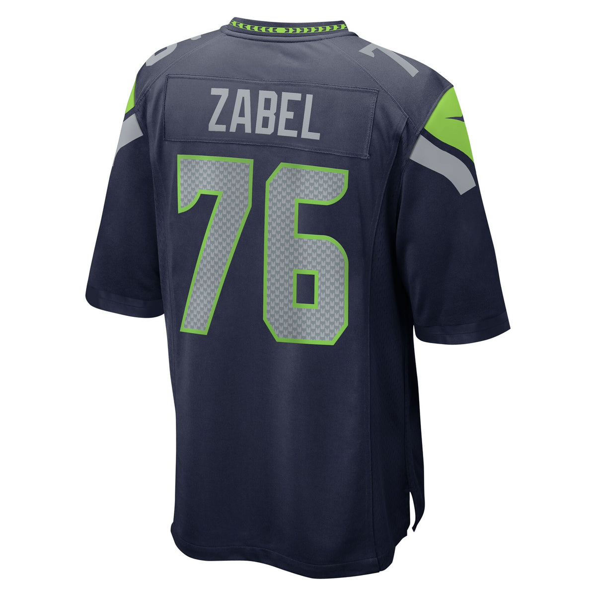 Seattle Seahawks Grey Zabel Navy Team Game Jersey