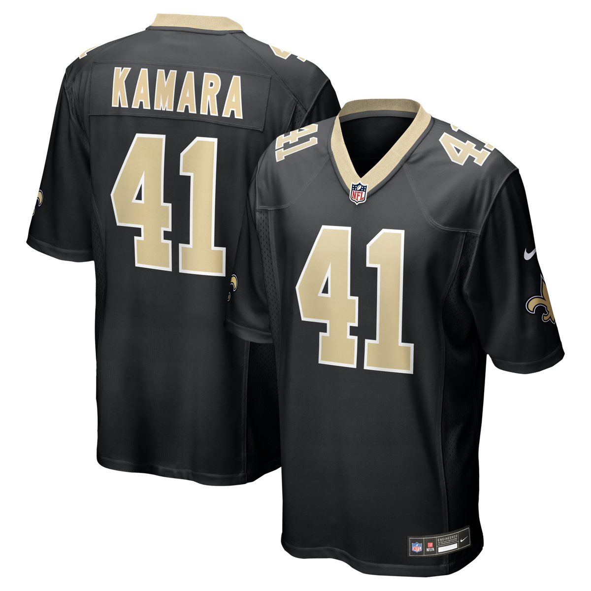 New Orleans Saints Alvin Kamara Black Game Jersey