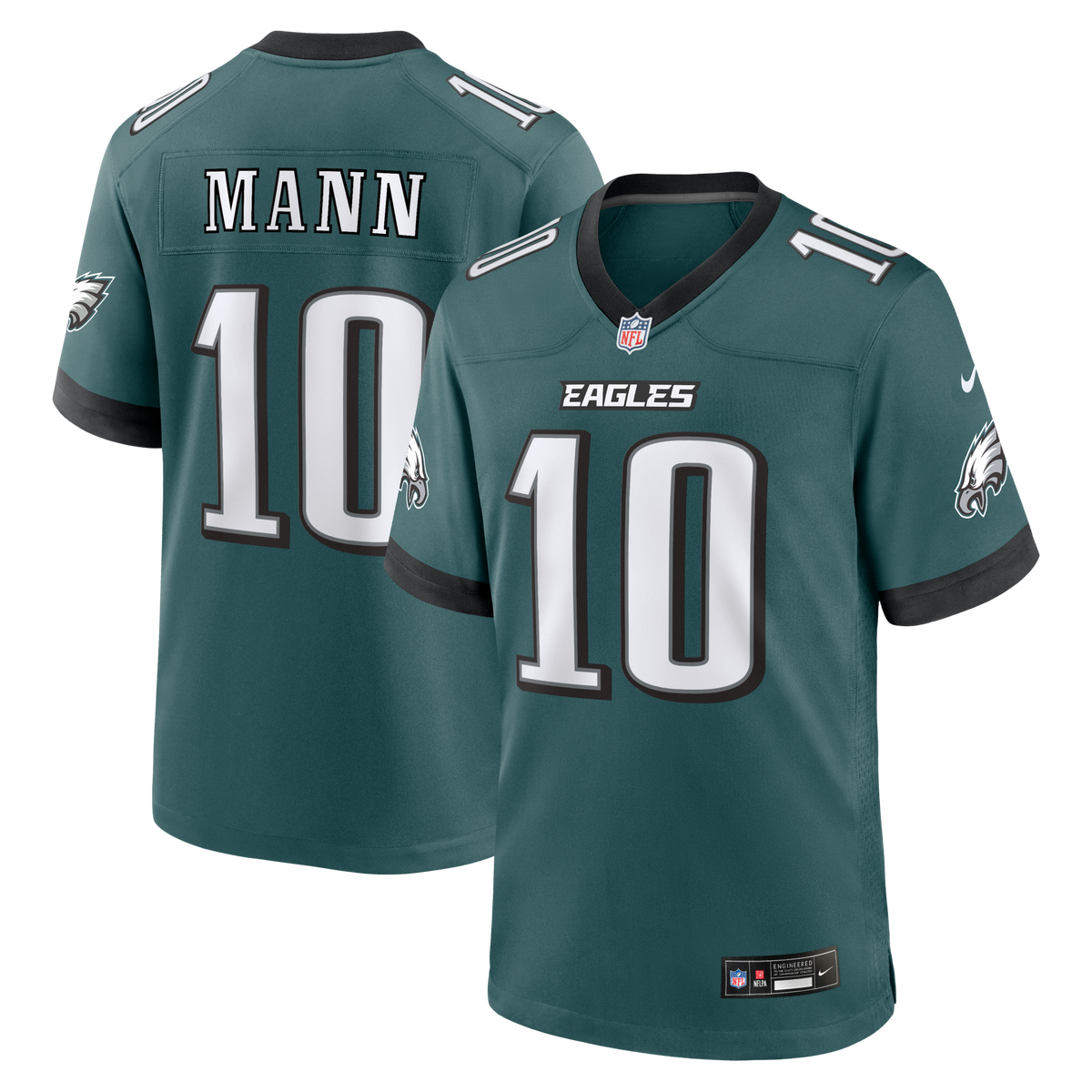 Philadelphia Eagles Braden Mann Midnight Green Team Game Jersey