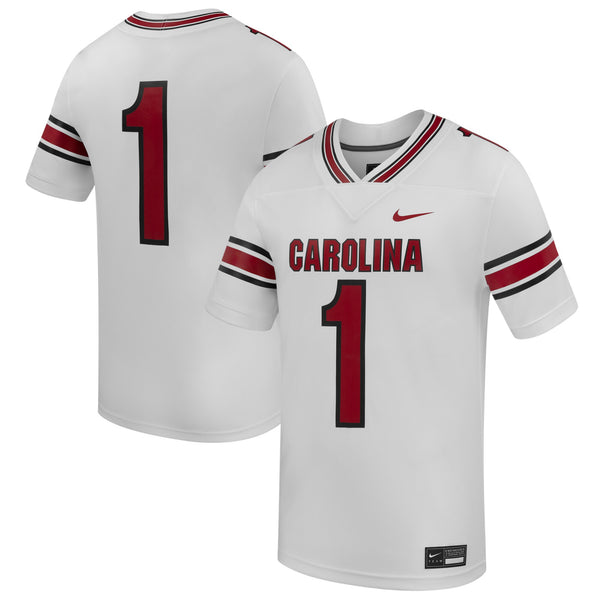 #1 South Carolina Gamecocks Road Replica Football Jersey - White
