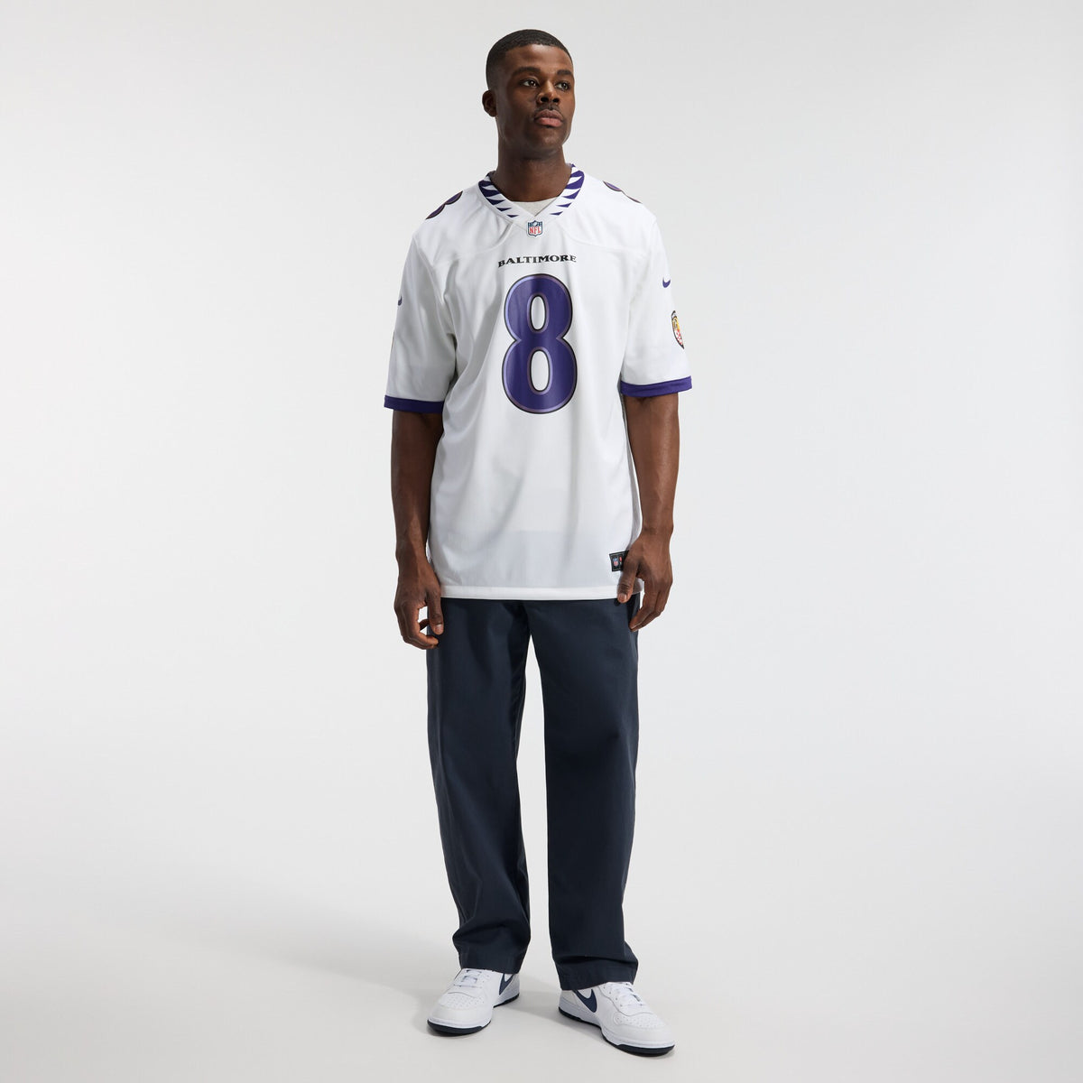 Baltimore Ravens Lamar Jackson White Game Jersey