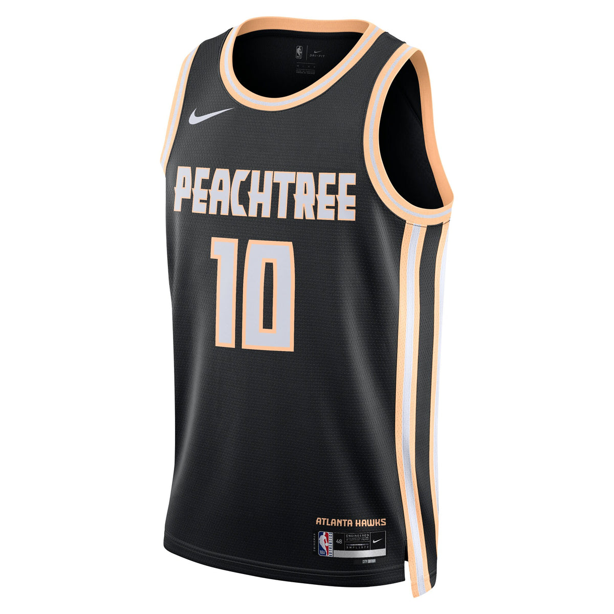 Atlanta Hawks 2025/26 City Edition Swingman Jersey - Black - Zaccharie Risacher