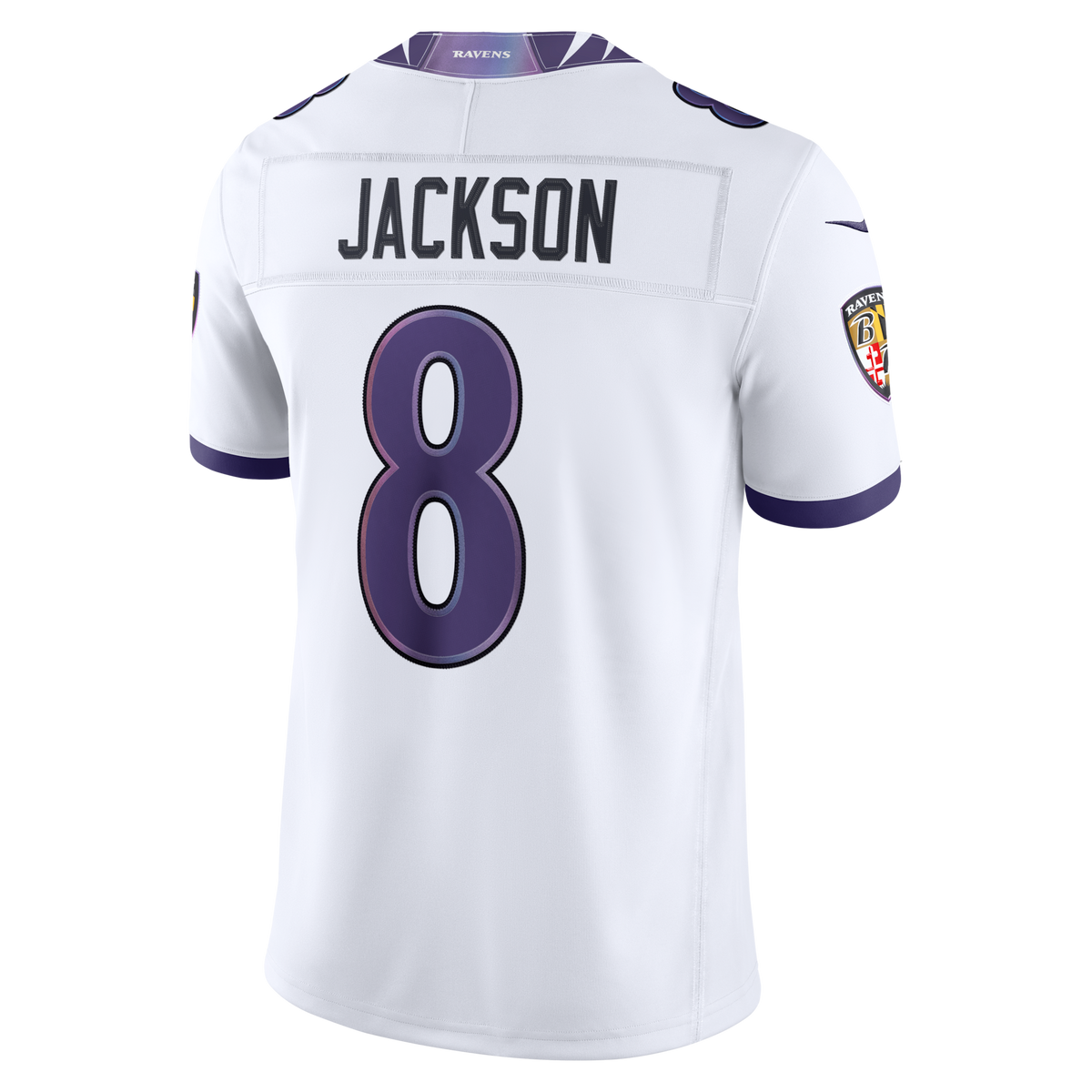 Baltimore Ravens Lamar Jackson White Vapor F.U.S.E. Stitched Limited Jersey