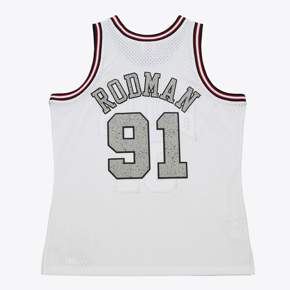 Chicago Bulls Mitchell & Ness Dennis Rodman 1997 Cracked Cement Swingman Jersey - White