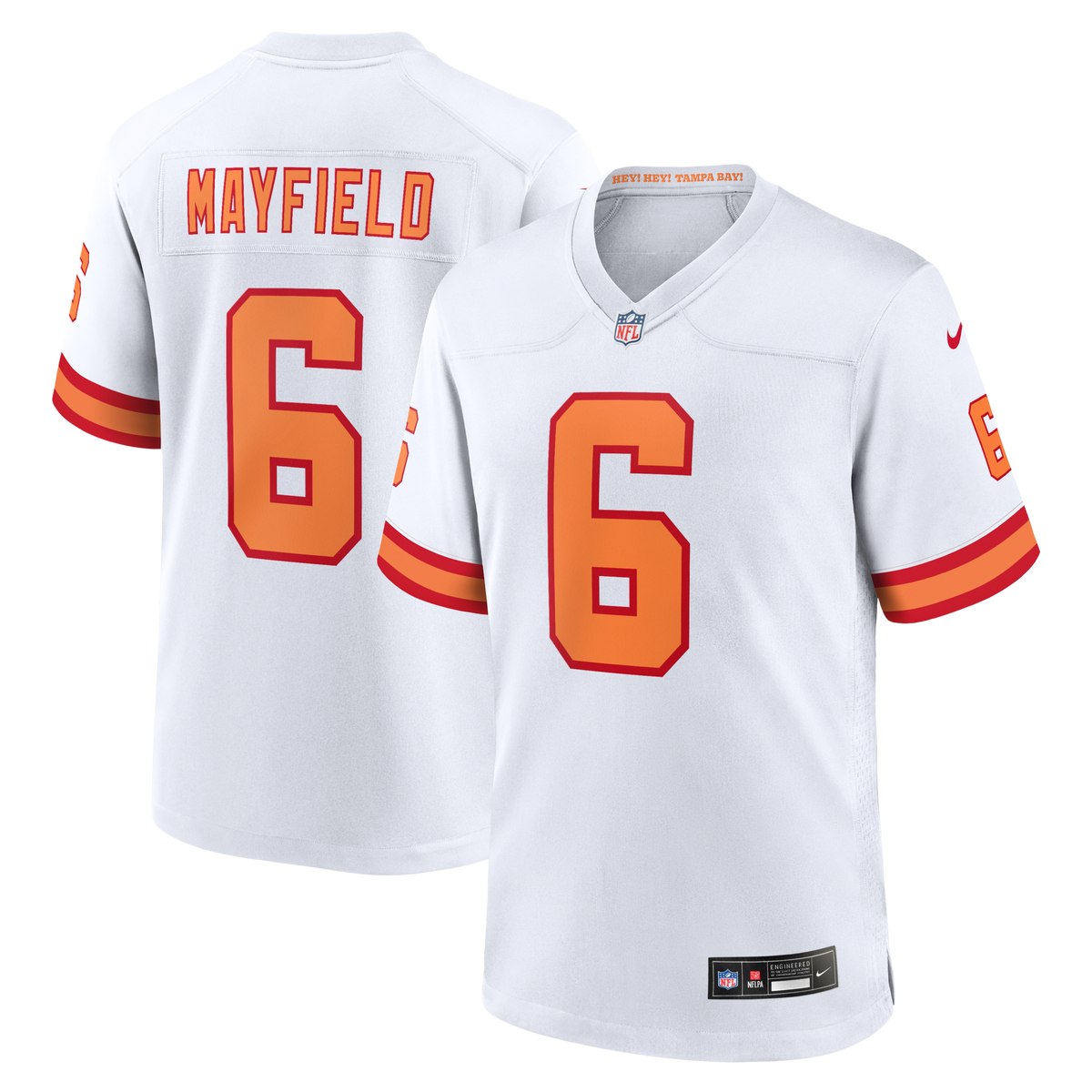 '76 Tampa Bay Buccaneers Baker Mayfield White Player Game Jersey