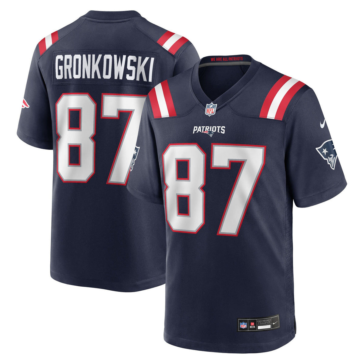 New England Patriots Rob Gronkowski Navy Team Retired Player Game Jersey