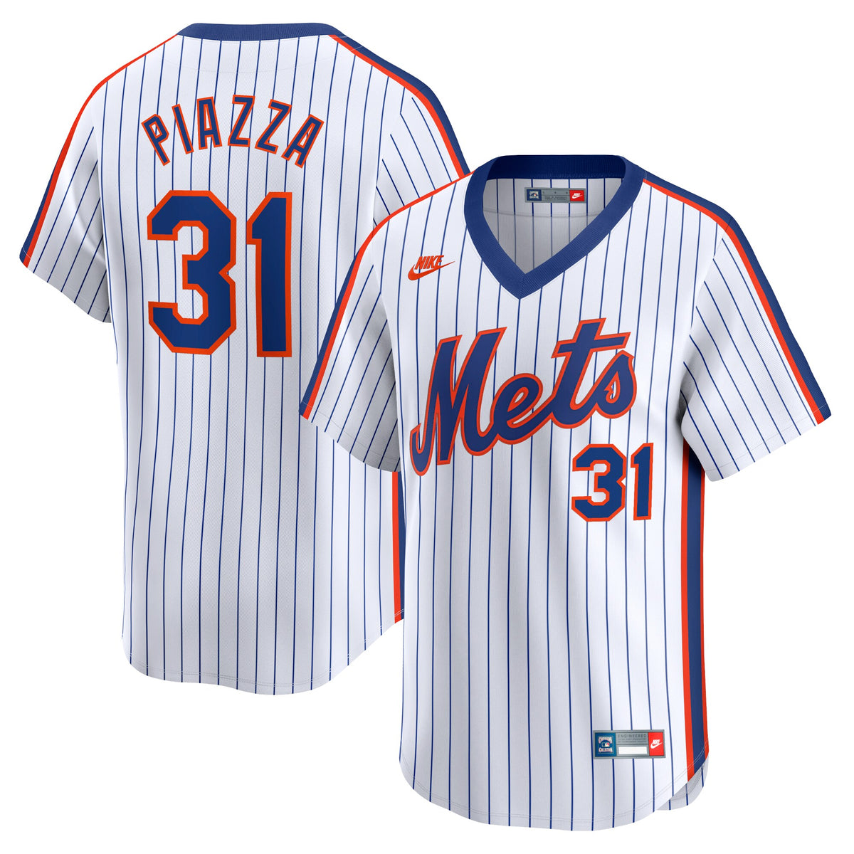 New York Mets Mike Piazza White Throwback Cooperstown Limited Jersey