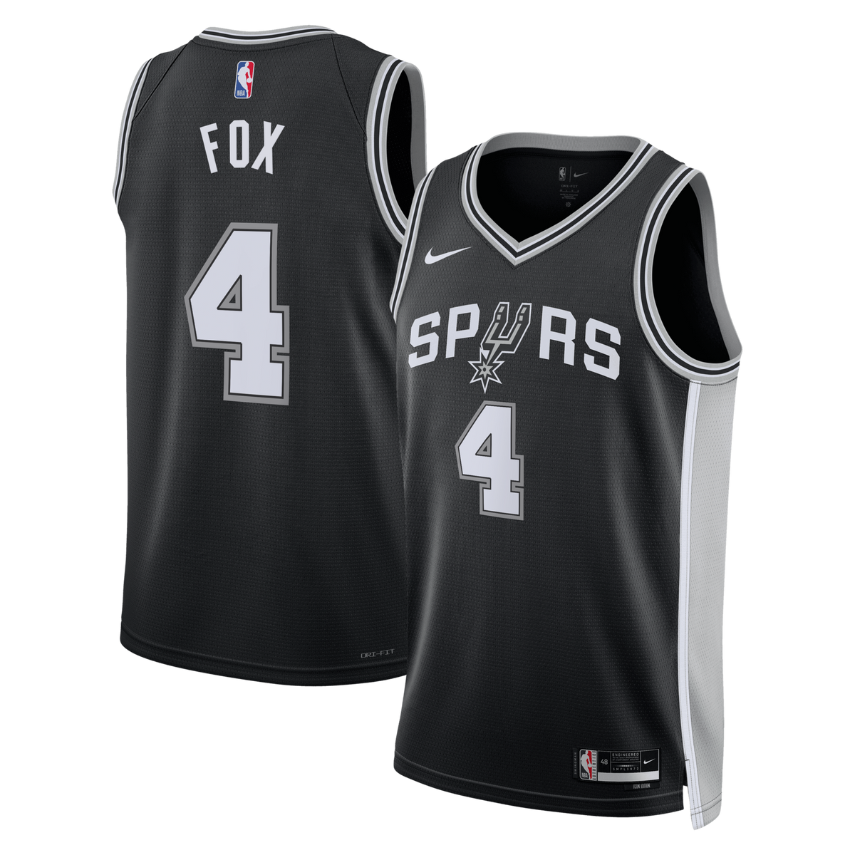 San Antonio Spurs Icon Edition Swingman Jersey - Black - De'Aaron Fox