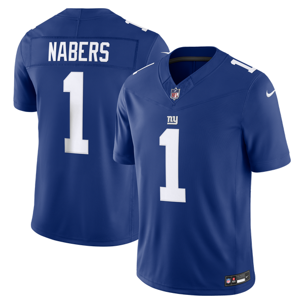 New York Giants Malik Nabers Royal Team Vapor F.U.S.E. Stitched Limited Jersey
