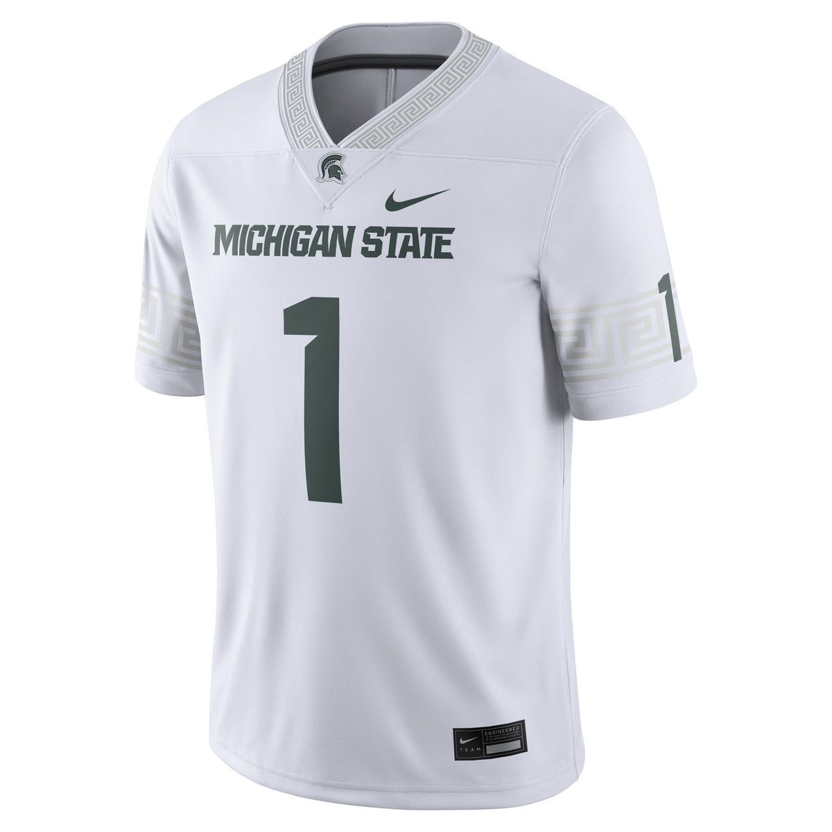 #1 White Michigan State Spartans Football Game Jersey
