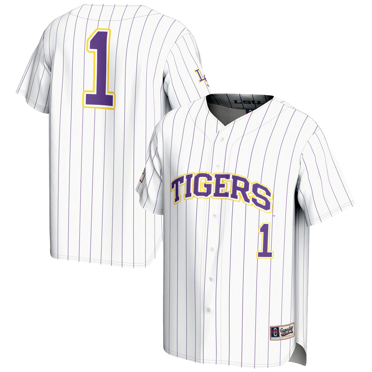 GameDay Greats #1 White LSU Tigers Lightweight Baseball Jersey