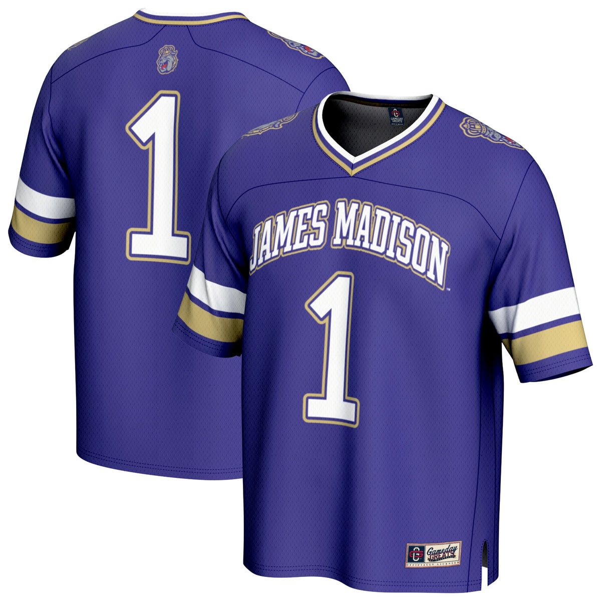 GameDay Greats #1 Purple James Madison Dukes Lightweight Collegiate Football Fashion Jersey