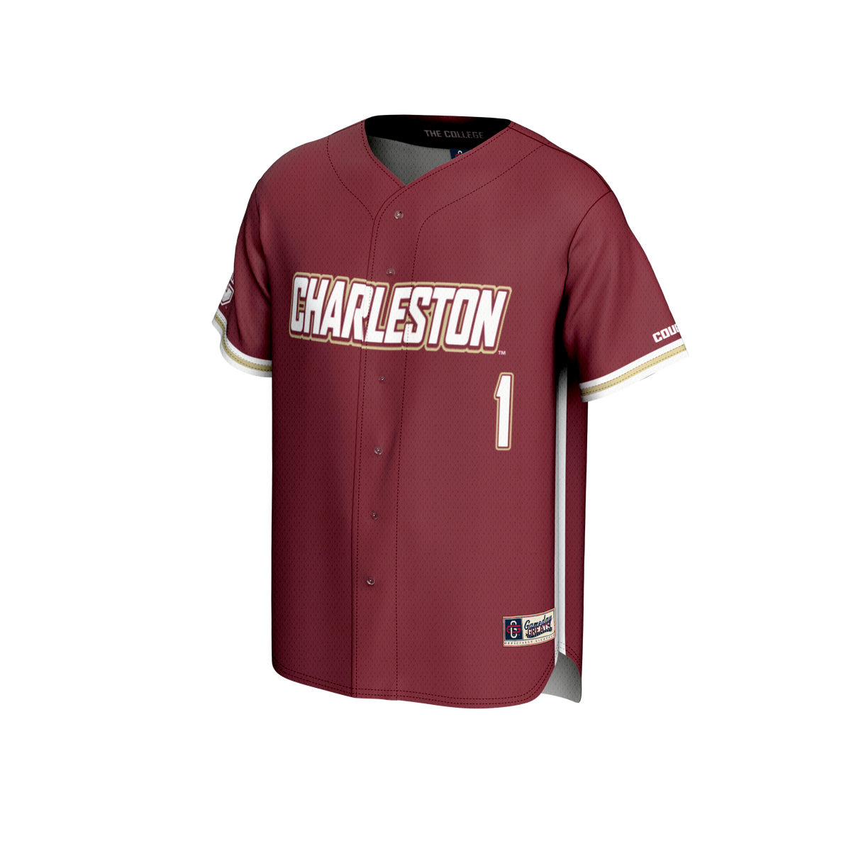 #1 Charleston Cougars GameDay Greats Lightweight Baseball Fashion Jersey - Maroon