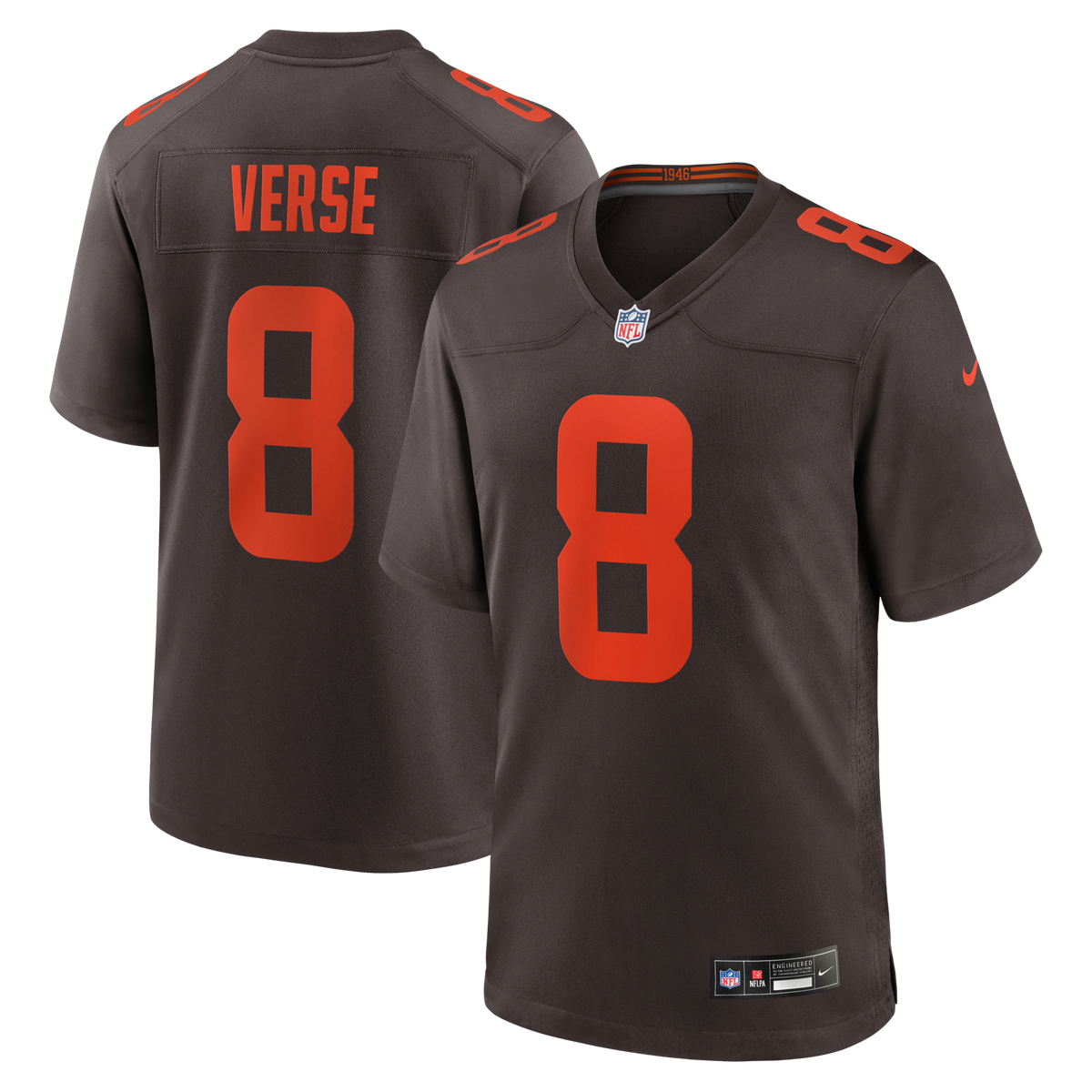 Cleveland Browns Jared Verse Brown Game Jersey
