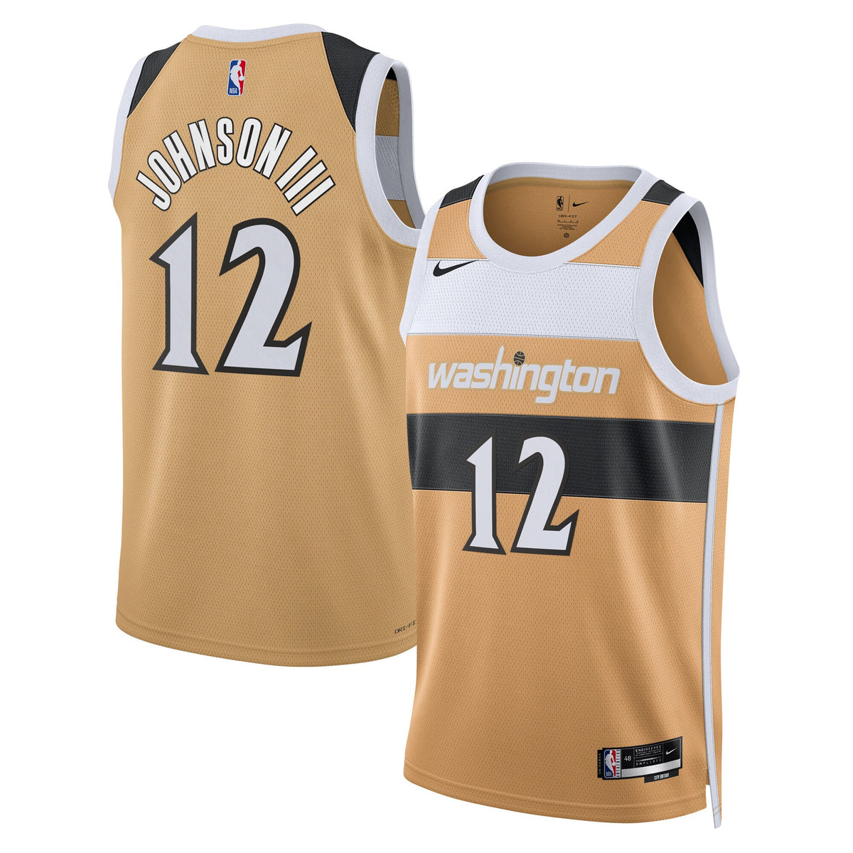 Washington Wizards 2025/26 City Edition Swingman Jersey - Tan - Tre Johnson III