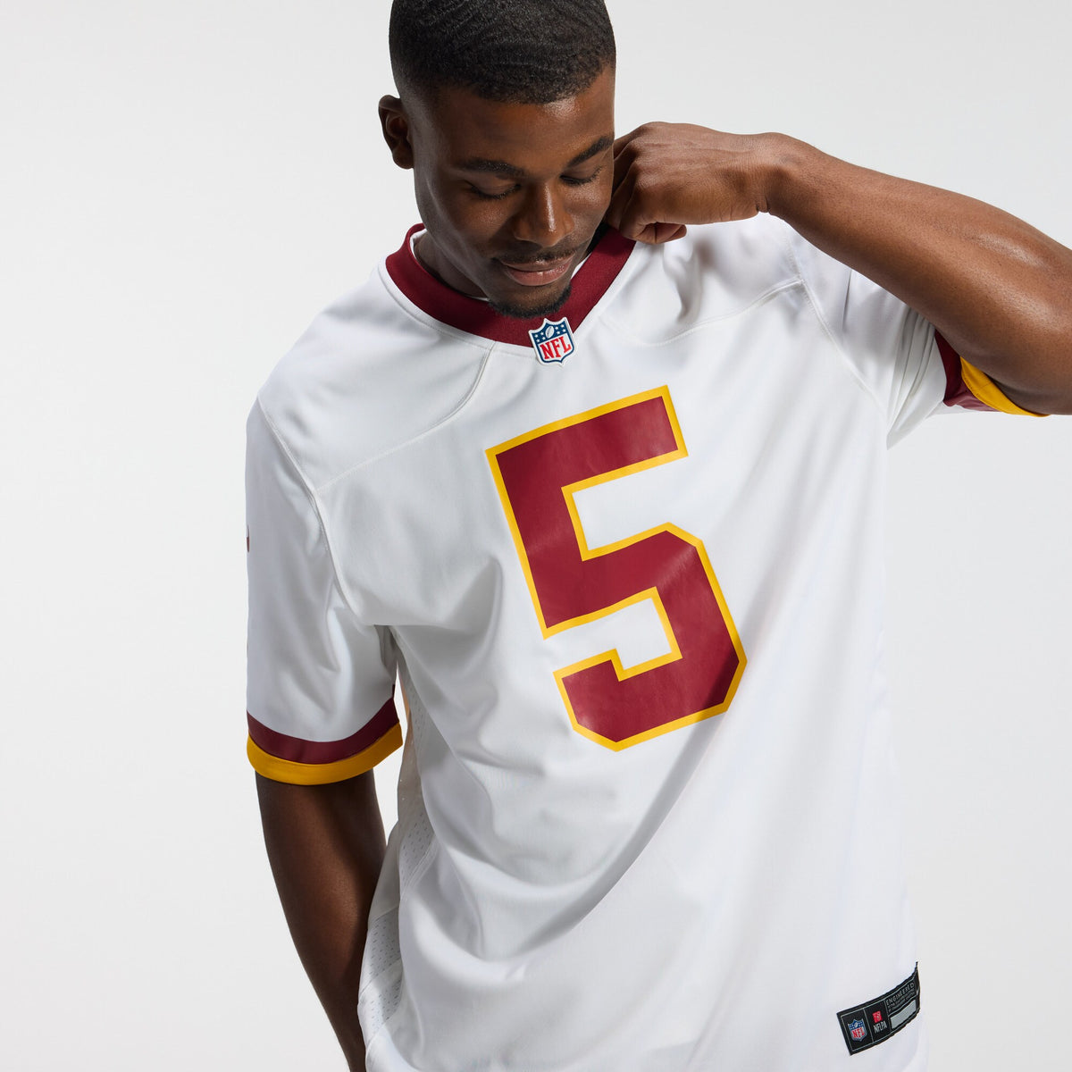 Washington Commanders Jayden Daniels White Game Super Bowl Era Jersey