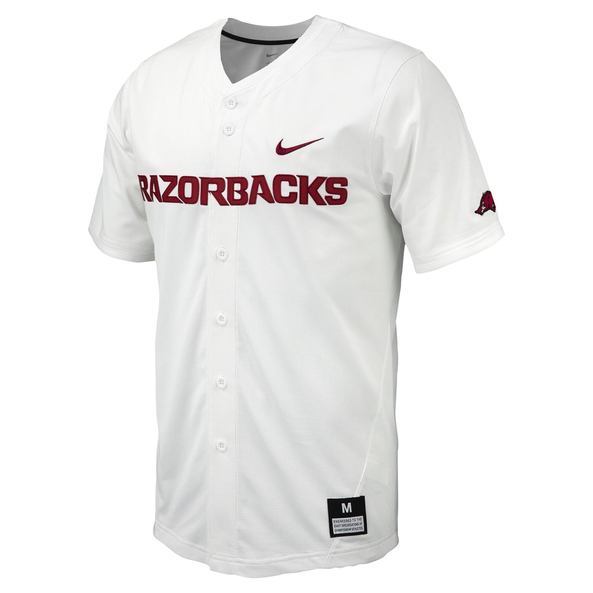 White Arkansas Razorbacks Replica Full-Button Baseball Jersey