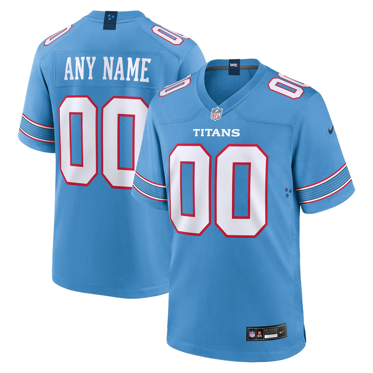 Tennessee Titans Light Blue Game Custom Jersey