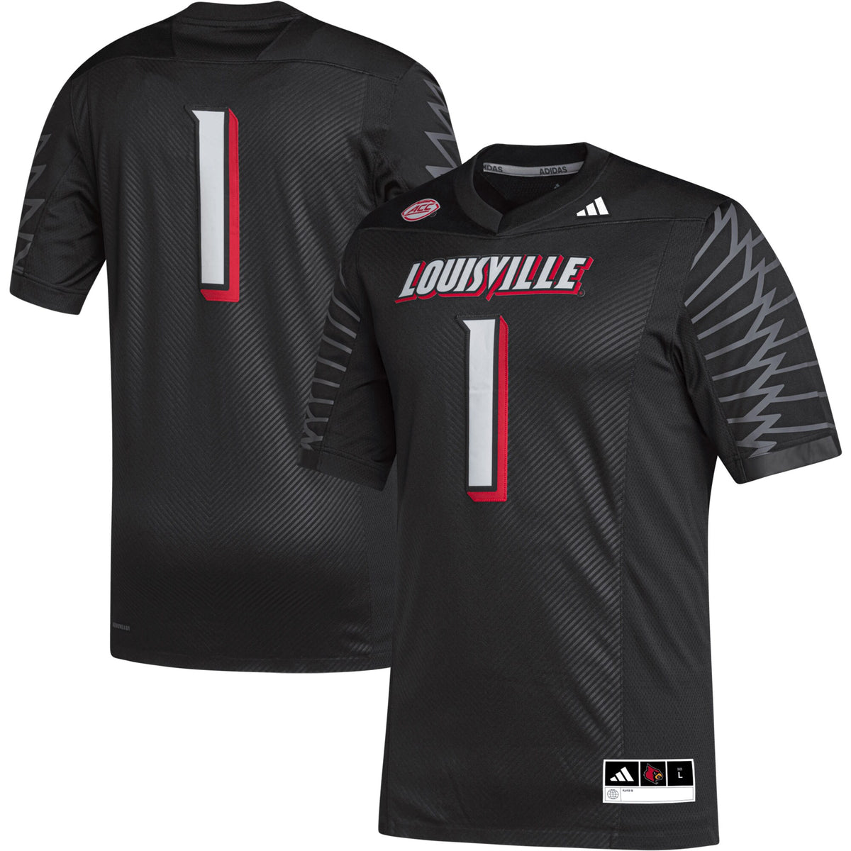 #1 Black Louisville Cardinals Premier Football Jersey