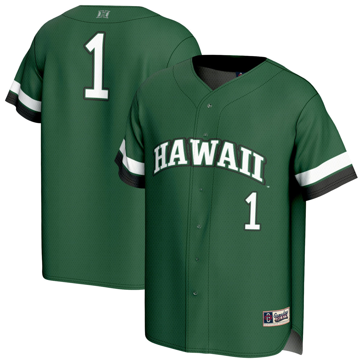 GameDay Greats #1 Green Hawaii Rainbow Warriors Lightweight Collegiate Baseball Fashion Jersey