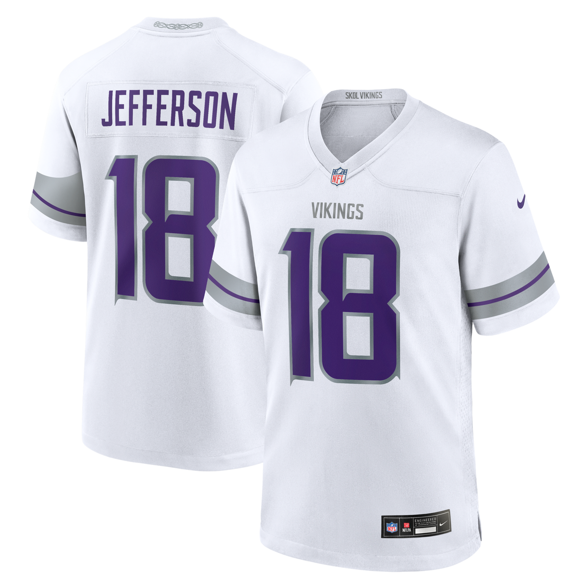 Minnesota Vikings Justin Jefferson White Alternate Game Player Jersey